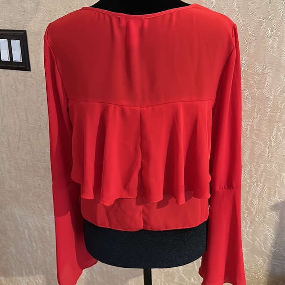Another story red ruffle top - Picture 3 of 4